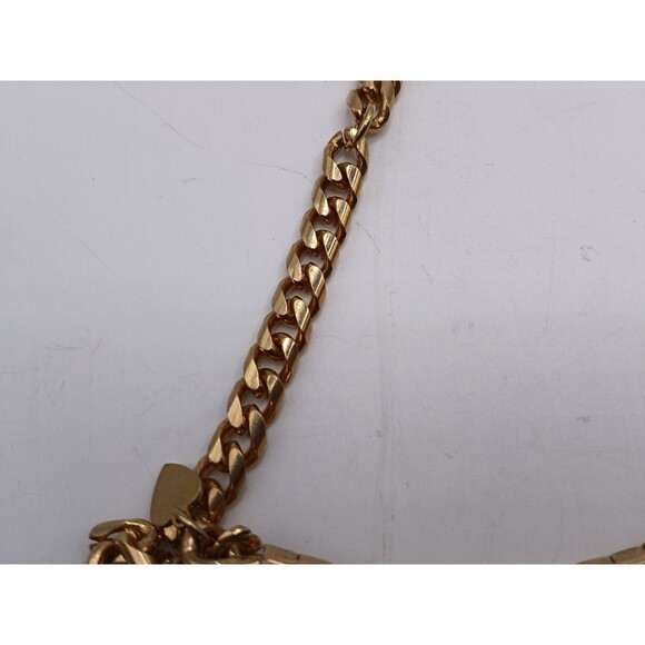 Beautiful 10" Vintage Gold Tone Avon Boot Anklet Cuban Link Bracelet - Picture 8 of 13